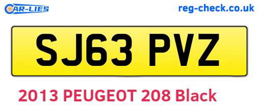 SJ63PVZ are the vehicle registration plates.