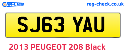 SJ63YAU are the vehicle registration plates.