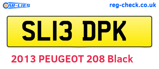 SL13DPK are the vehicle registration plates.