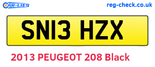 SN13HZX are the vehicle registration plates.