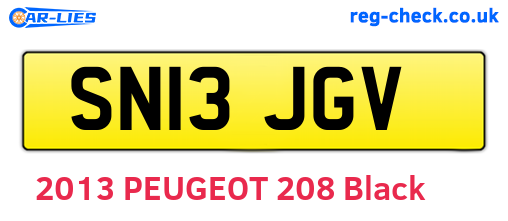 SN13JGV are the vehicle registration plates.
