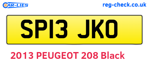 SP13JKO are the vehicle registration plates.