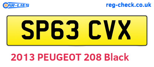 SP63CVX are the vehicle registration plates.