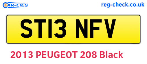 ST13NFV are the vehicle registration plates.