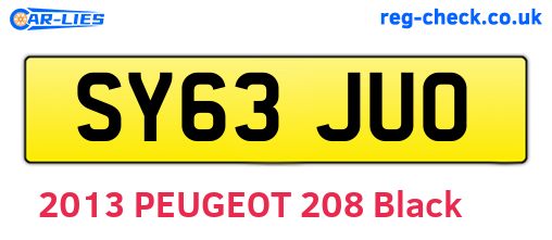 SY63JUO are the vehicle registration plates.