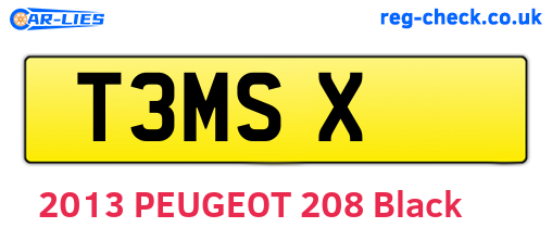 T3MSX are the vehicle registration plates.