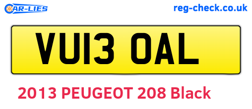 VU13OAL are the vehicle registration plates.