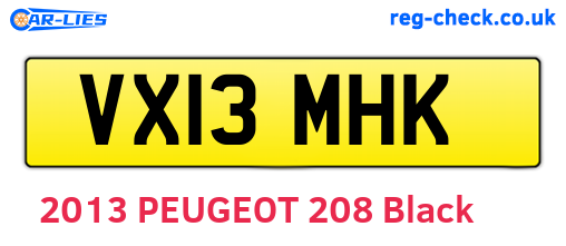 VX13MHK are the vehicle registration plates.