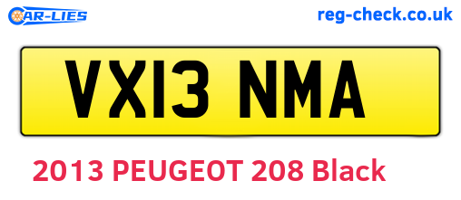 VX13NMA are the vehicle registration plates.