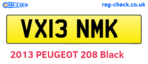 VX13NMK are the vehicle registration plates.