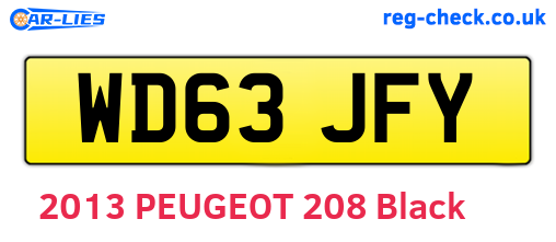 WD63JFY are the vehicle registration plates.