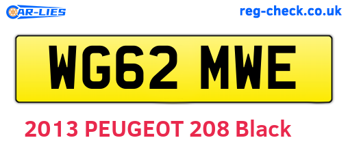 WG62MWE are the vehicle registration plates.