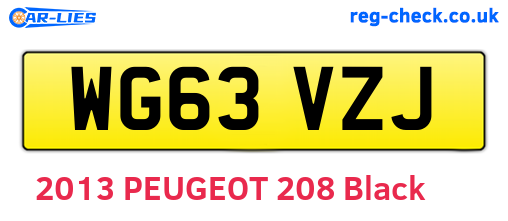 WG63VZJ are the vehicle registration plates.
