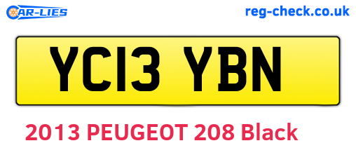 YC13YBN are the vehicle registration plates.