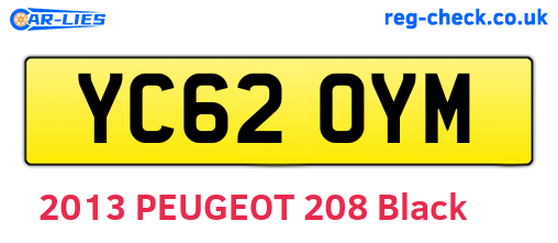 YC62OYM are the vehicle registration plates.