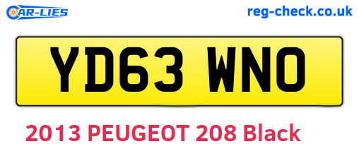 YD63WNO are the vehicle registration plates.