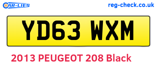 YD63WXM are the vehicle registration plates.