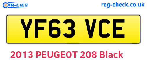 YF63VCE are the vehicle registration plates.