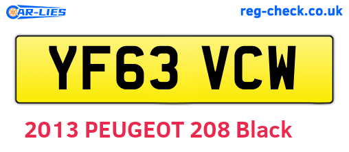 YF63VCW are the vehicle registration plates.
