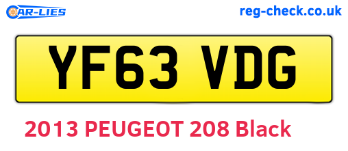 YF63VDG are the vehicle registration plates.