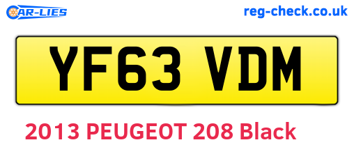 YF63VDM are the vehicle registration plates.