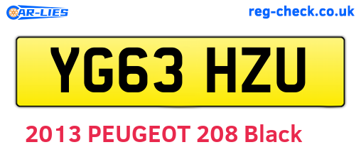 YG63HZU are the vehicle registration plates.