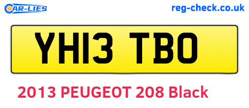 YH13TBO are the vehicle registration plates.