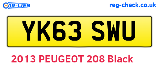 YK63SWU are the vehicle registration plates.