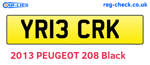 YR13CRK are the vehicle registration plates.