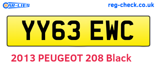 YY63EWC are the vehicle registration plates.