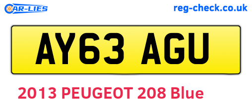 AY63AGU are the vehicle registration plates.