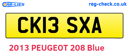CK13SXA are the vehicle registration plates.
