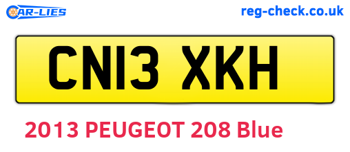 CN13XKH are the vehicle registration plates.