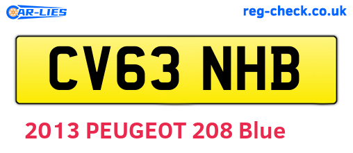 CV63NHB are the vehicle registration plates.