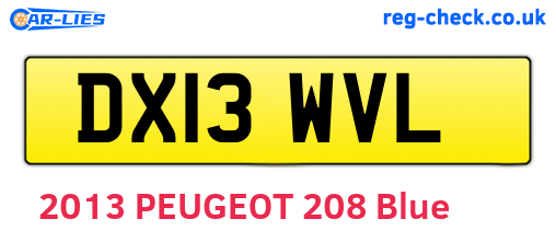 DX13WVL are the vehicle registration plates.