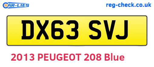 DX63SVJ are the vehicle registration plates.