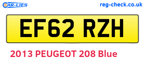 EF62RZH are the vehicle registration plates.