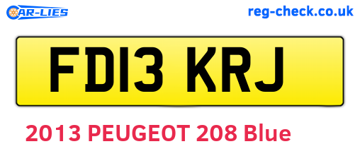 FD13KRJ are the vehicle registration plates.