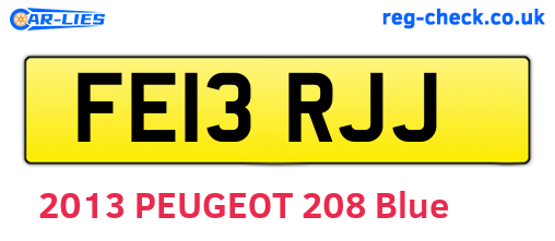 FE13RJJ are the vehicle registration plates.