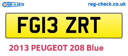 FG13ZRT are the vehicle registration plates.