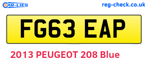 FG63EAP are the vehicle registration plates.