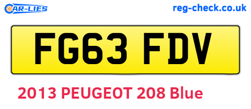 FG63FDV are the vehicle registration plates.