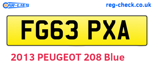 FG63PXA are the vehicle registration plates.