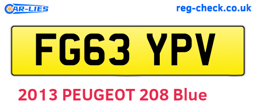 FG63YPV are the vehicle registration plates.