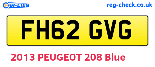 FH62GVG are the vehicle registration plates.