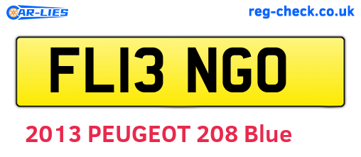 FL13NGO are the vehicle registration plates.