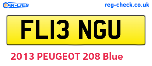 FL13NGU are the vehicle registration plates.