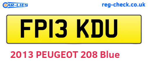 FP13KDU are the vehicle registration plates.
