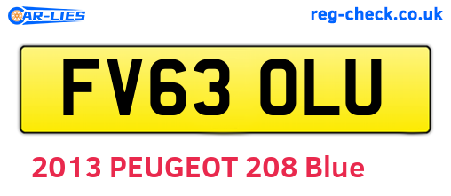 FV63OLU are the vehicle registration plates.