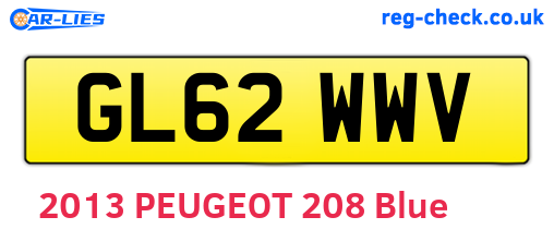 GL62WWV are the vehicle registration plates.